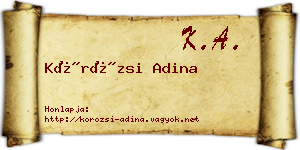Körözsi Adina névjegykártya